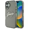 Guess Coque pour iPhone 16 - Hardcase IML Heart (GUHCP16SHCHCHGSPK) - Noir