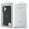 Guess Coque pour iPhone 16 - Bague Or Grainé MagSafe (GUHMP16SPGHSMMMMK) - Noir