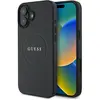 GUESS Coque Arrière pour iPhone 16 Plus à Texture Grainé MagSafe Noir