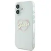 Guess Coque pour iPhone 16 - Hardcase IML Heart (GUHCP16SHCHGSPT) - Transparente
