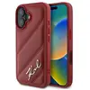 Karl Lagerfeld Coque pour iPhone 16 - Diagonal Matelassé (KLHCP16SPQQDSMGR) - Rouge