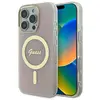 Guess Coque pour iPhone 16 Pro - IML 4G MagSafe (GUHMP16LH4STP) - Rose