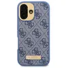 Guess Coque pour iPhone 16 Plus - Hardcase 4G Logo Plate MagSafe (GUHMP16MU4GPRB) - Bleu
