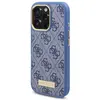 Guess Coque pour iPhone 16 Pro - Hardcase 4G Logo Plate MagSafe (GUHMP16LU4GPRB) - Bleu