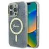 Guess Coque pour iPhone 16 Pro - IML 4G MagSafe (GUHMP16LH4STB) - Bleu