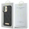 Guess Coque pour iPhone 16 - Hardcase 4G Logo Plate MagSafe (GUHMP16SU4GPRK) - Noir