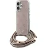 Guess Pochette pour iPhone 16 - Crossbody Cord 4G Print (GUHCP16SHC4SEP) - Rose