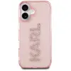 CG Mobile Karl Lagerfeld IML Rhinestones Logo Coque pour iPhone 16 (Rose)