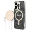 GUESS Bündeln GUBPP14LH4EACSK Coque et Chargeur pour iPhone 14 Pro 6,1" Noir