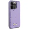 GUESS Coque pour iPhone 15 Pro Max avec Paillettes et Logo en Métal Violet
