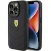 Logo en métal matelassé Ferrari - Coque pour iPhone 15 Pro (Noir)