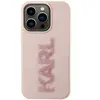 Coque pour iPhone 15 Pro Bi-matière Dos Effet Cuir Rose Poudré
