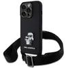 Coque pour iPhone 15 Pro avec Bandoulière Ajustable Ultra Elégant Noir