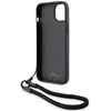 Étui BMW pour iPhone 15 Plus 6.7 noir étui rigide Signature Leather Wordmark Cord - Neuf