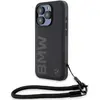 Étui BMW pour iPhone 15 Pro Max 6.7 noir étui rigide Signature Leather Wordmark Cord - Neuf