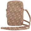 Sac pour téléphone - Guess - Zip GCube Bottom Stripe - Marron - Cuir écologique - Sangle réglable
