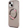 Guess IML Flowers Wreath MagSafe - Coque iPhone 15 (Noir)