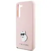 Karl Lagerfeld Coque pour Samsung Galaxy S23 Plus - Silicone (KLHCHCS23MSMHCHCNPP) - Pin Métal Choupette Rose