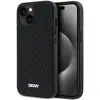 DKNY Motif répété en caoutchouc 3D - Coque pour iPhone 15/14/13 (Noir)