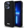 DKNY Motif répété en caoutchouc 3D   Coque pour iPhone 15 Pro Max (Noir)