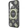 Guess Coque pour iPhone 16 - IML Pivoine sur fond 4G MagSafe (GUHMP16SH4PYEEK) - Noir