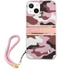 Guess Coque pour iPhone 13 avec Bords Surélevés Dragonne Amovible Camouflage