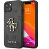 Guess GUHCP13M4GMGGR Coque pour iPhone 13 6,1" Gris 4G Logo Big Metal