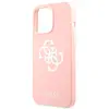 GUESS GUHCP13MLS4GWPI Coque en Silicone pour iPhone 13 6,1' avec Logo 4G Rose