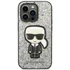 Karl Lagerfeld Coque pour iPhone 14 Pro Max Design Paillette Bords Rehaussés Argent