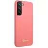 Guess Silicone Script Metal Logo - Coque pour Samsung Galaxy S22+ (Fuchsia)