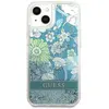 Coque - Guess - Liquid Glitter Flower - iPhone 13 - Bleu/Vert - Protection TPU