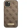 Guess Coque Magsafe pour Apple iPhone 14 Plus PU 4G Metal Plate Marron