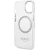 Guess Coque en TPU compatible Magsafe pour iPhone 14 Plus - Argent transparent