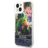 Etui Guess do iPhone 14 6,1 niebieski/blue hardcase Flower Liquid Glitter - Neuf