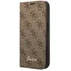 Guess Étui Folio pour iPhone 14 Pro Max Imprimé 4G Tendance Marron