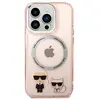 Karl&Choupette Aluminium MagSafe - Coque pour iPhone 14 Pro Max (Rose)