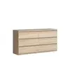 Commode CHELSEA 6 Tiroirs Couleur chene L 154 P 42 2 H 79 9 cm Marron