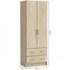 Demeyere Armoire - Décor Chene Brossé - 2 Portes Et 2 Tiroirs - Classi...