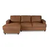 M24 Paul Canapé D'angle Gauche 4 Places - Tissu Marron Vintage - Contemporain - L 215 X P 140 Cm - Fabriqué En Ukraine