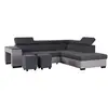 Canapé D'angle Droit Convertible + Coffre 5 Places - Tissu Gris - L 27...