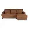 M24 Canapé D'angle Droit 4 Places - Tissu Marron Vintage - Contemporain - L 215 X P 140 X H 86 Cm - Paul