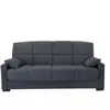 Canapé Clic Clac 3 Places - Tissu Gris - Matelas 17 Cm - L223 X P96 X ...