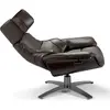 ReCollection Fauteuil relaxation Cuir Marron 360° H. assise 38 cm