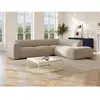 VENTE-UNIQUE Grand canapé d'angle droit avec dossier méridienne en tissu texturé beige POGNI de Maison Céphy