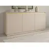 Buffet avec 3 portes en MDF - Beige et doré - POSINIA