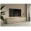 Meuble TV suspendu effet bois beige