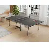 Vente-Unique Table de ping-pong pliable à roulettes avec accessoires - Gris anthracite - L274 x P152.5 x H76 cm - GARRY