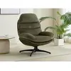 Vente-Unique Fauteuil pivotant en tissu vert LIZUTA