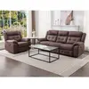 Vente-Unique Canapé 3 places et fauteuil relax électrique en microfibr...