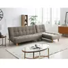 VENTE-UNIQUE Canapé modulable convertible en tissu taupe ESTEBAN